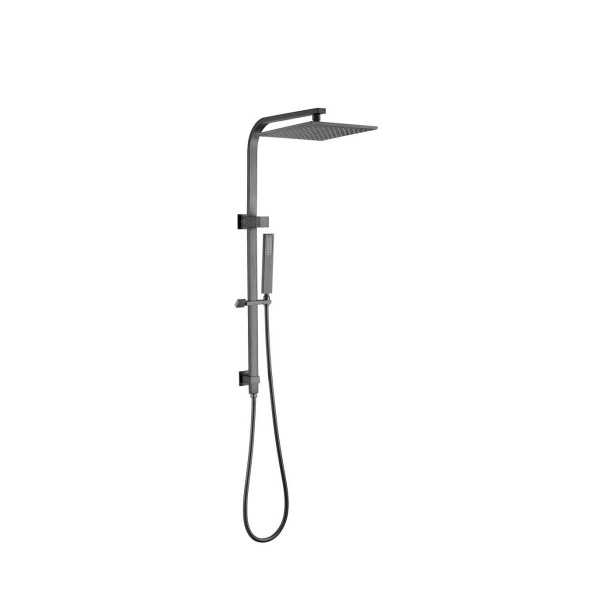Shower Station 10" Square Gun Metal Grey Shower Station(ABS/Brass,Top Water Inlet)  - GM2130.SH
