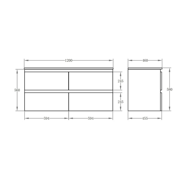 4 Drawers for Single Bowl - RIVA1200W - Image 2