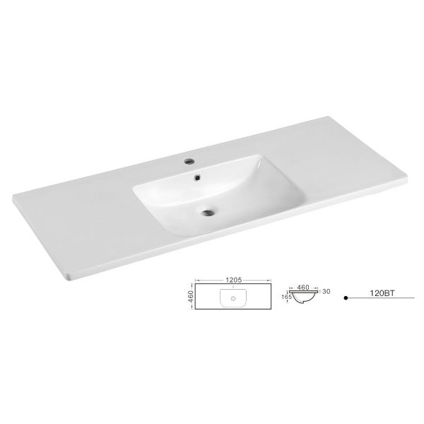 Elivia Ceramic Vanity Top  1205*465*165mm - 120BT