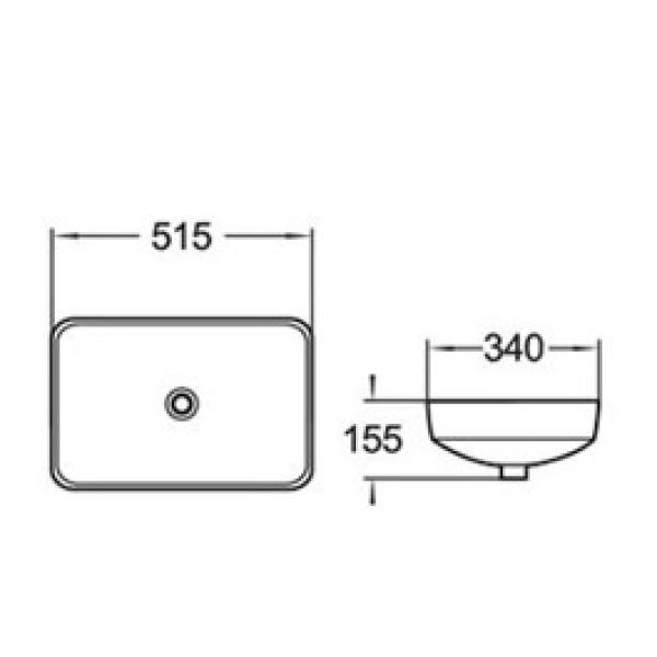 Insert Basin Matt Black Fine Ceramic - EPS-I 5134MB - Image 2