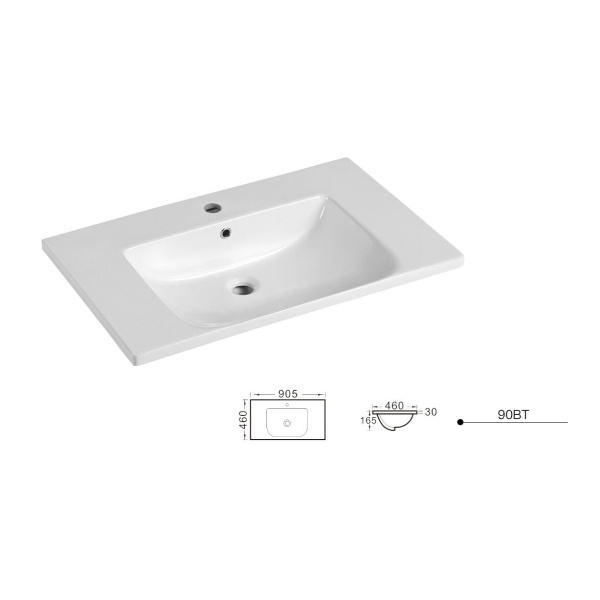 Elivia Ceramic Vanity Top 905*465*165mm - 90BT