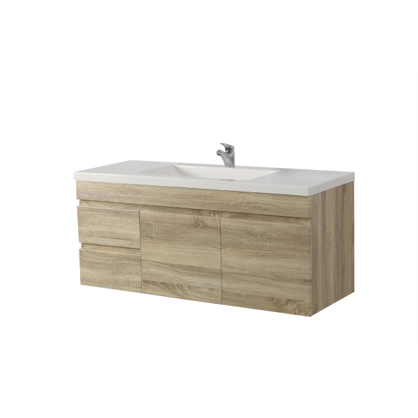 Wall Hung Berge PVC Filmed Color Vanity White Oak  Wood Grain 1190L*450D*500H (mm) - B124LW-WO - Image 2