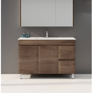 Freestanding  Berge PVC Filmed Color Vanity  Dark Oak 1190L*450D*830H (mm) - B124RL-DO