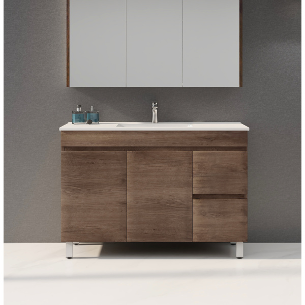 Freestanding  Berge PVC Filmed Color Vanity  Dark Oak 1190L*450D*830H (mm) - B124RL-DO