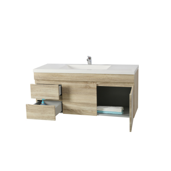 Wall Hung Berge PVC Filmed Color Vanity White Oak  Wood Grain 1190L*450D*500H (mm) - B124LW-WO - Image 3