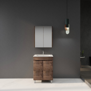 Freestanding  Berge PVC Filmed Color Vanity  Dark Oak 590L*350D*830H (mm) - B63L-DO