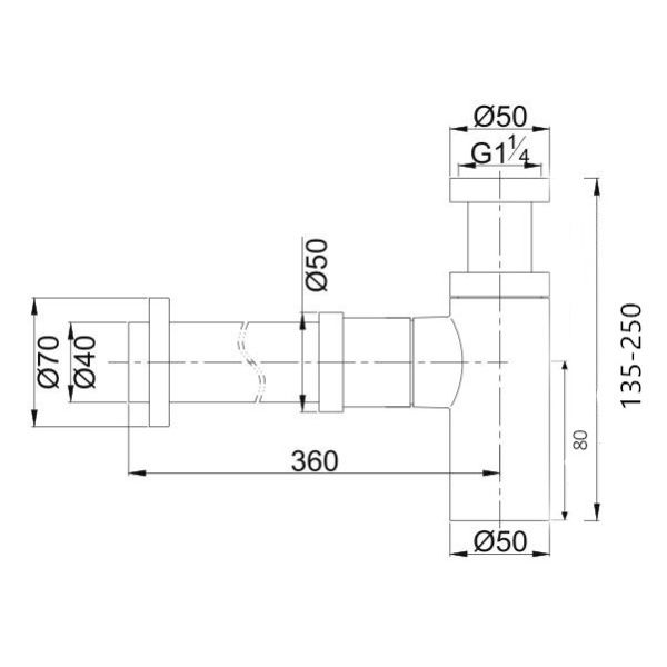 Brass 40mm bottle trap - PBT226-B - Image 3