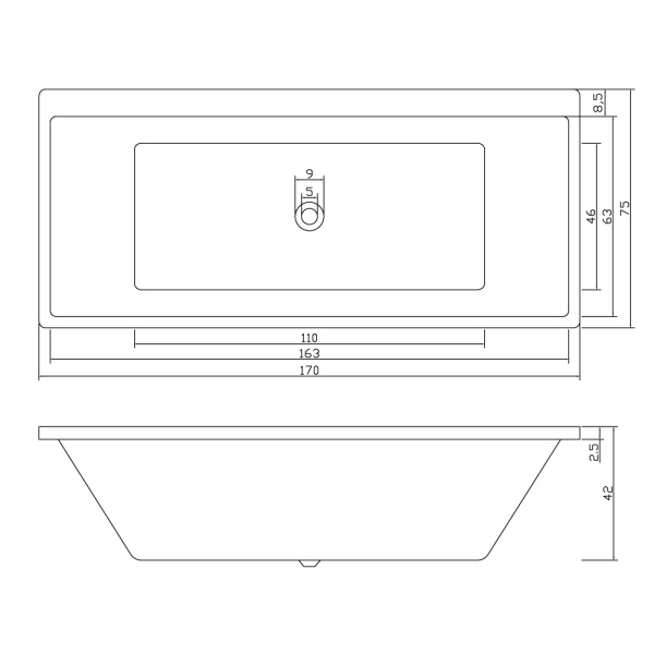 Drop in Bathtub - DIB7101-1700 - Image 3