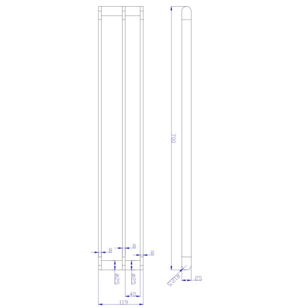Avis 700mm Double Towel Rail - LX-DTB700 - Image 3