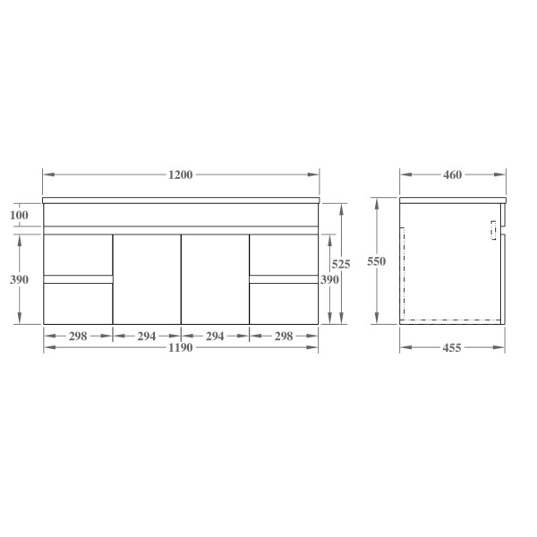 Evie Dark Brown   PVC Color Vanity 1200*460*525mm - EV124WH-DB - Image 3