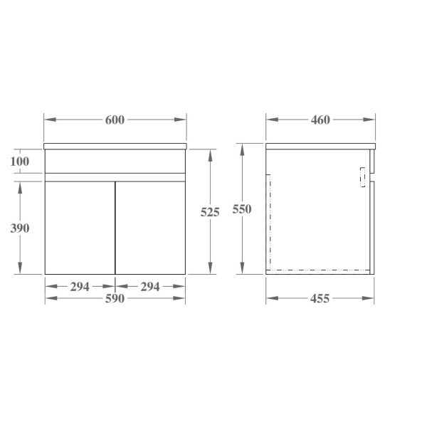 Evie Dark Brown   PVC Color Vanity 600*460*525mm - EV64WH-DB - Image 3