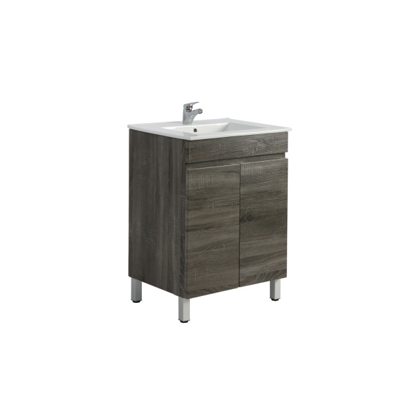 Freestanding  Berge PVC Filmed Color Vanity  Dark Grey 590L*450D*830H (mm) - B64L-DG - Image 2