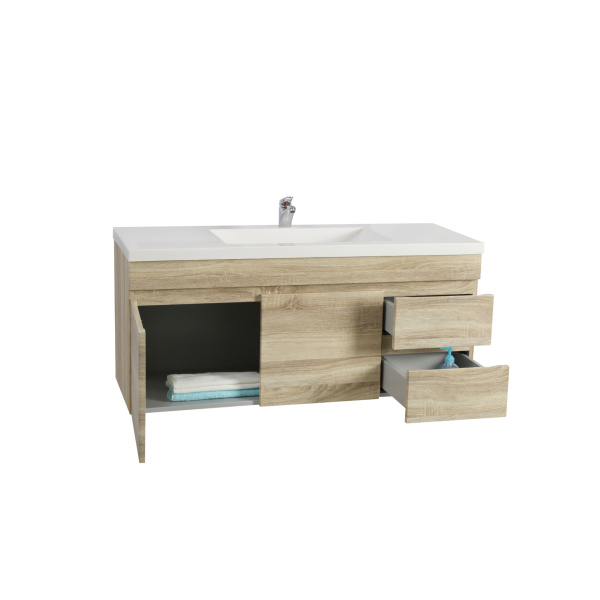 Wall Hung Berge PVC Filmed Color Vanity White Oak  Wood Grain 1190L*450D*500H (mm) - B124RW-WO - Image 4