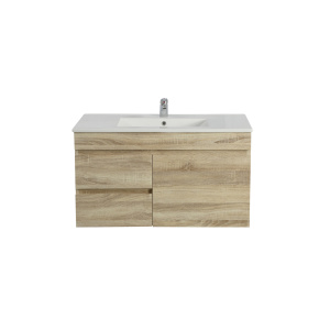 Wall Hung Berge PVC Filmed Color Vanity White Oak  Wood Grain 740L*450D*500H (mm) - B74LW-WO