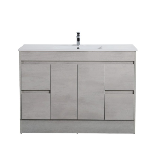 Built-in Kickboard Freestanding Vanity with Built-In Kickboard Concrete Grey 1190*455*860mm - NC124KB