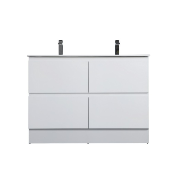 Wall Hung Vanity with Built-In Kickboard Gloss White 1200*460*550mm - P124KB