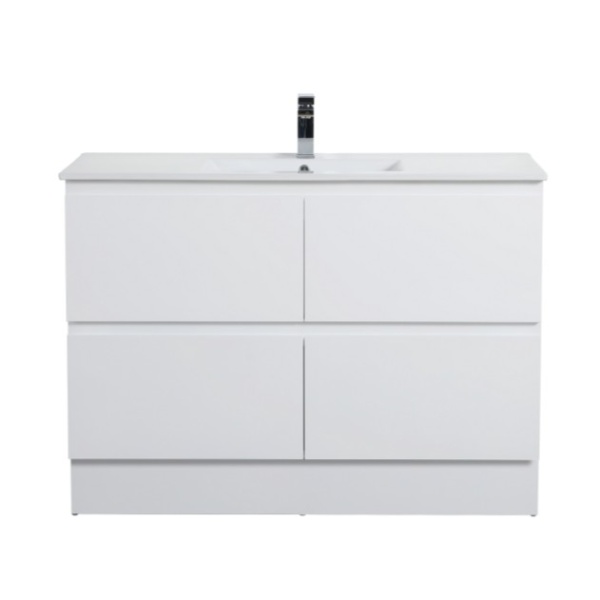 Wall Hung Vanity with Built-In Kickboard Gloss White 1500*460*840mm - P154KB