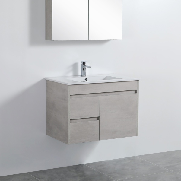 Wall Hung Cabinet Concrete Grey 740*455*525mm - NC74LWH - Image 2