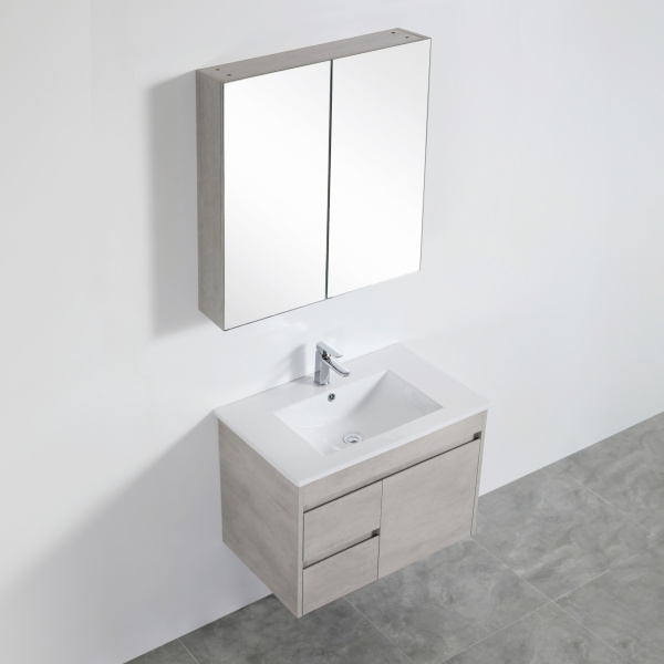 Nova Shaving Cabinets Two Doors Concrete Grey 750*750*155mm - NCSV750 - Image 2