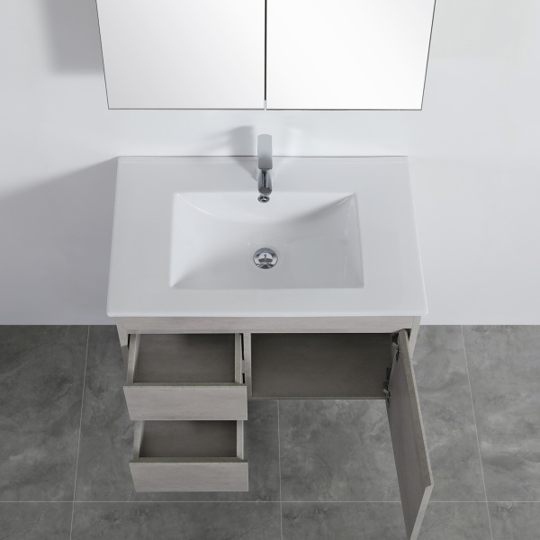 Wall Hung Cabinet Concrete Grey 740*455*525mm - NC74LWH - Image 3