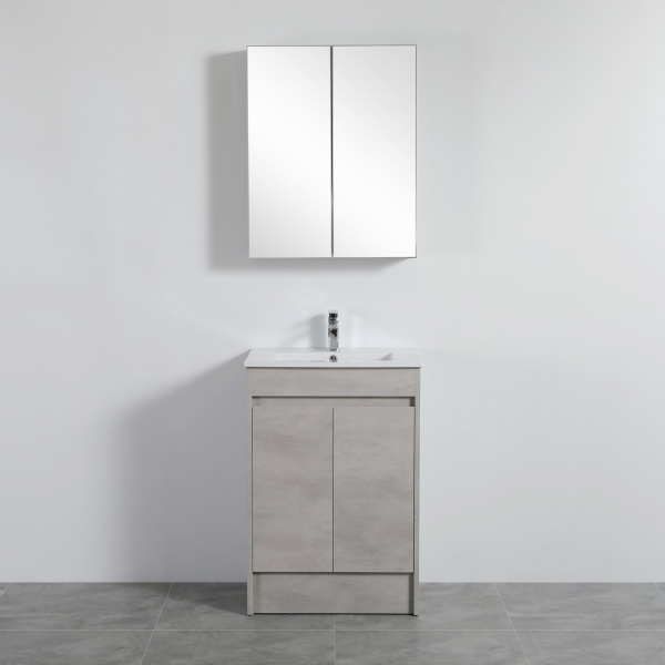Nova Shaving Cabinets Two Doors Concrete Grey 600*750*155mm - NCSV600