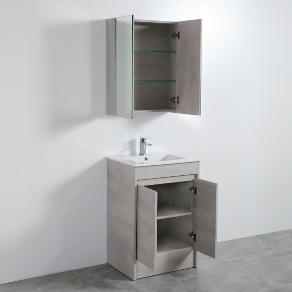 Nova Shaving Cabinets Two Doors Concrete Grey 600*750*155mm - NCSV600 - Image 3
