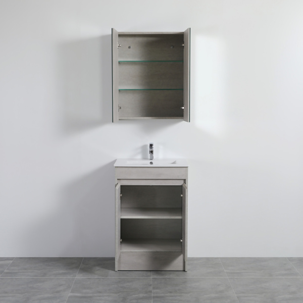 Nova Shaving Cabinets Two Doors Concrete Grey 600*750*155mm - NCSV600 - Image 4