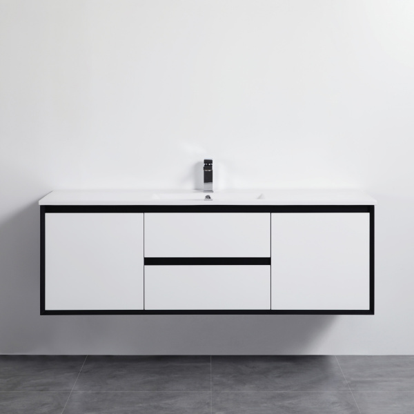 Petra PE Wall Hung Cabinet with Single Bowl Ceramic Top (PC1546) 1500*460*520mm - PE1500WH-CT