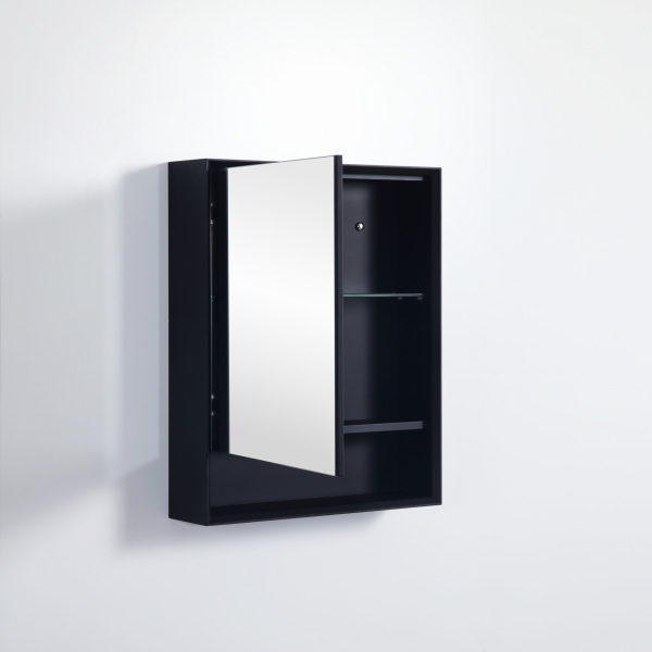 Petra Shaving Cabinets PE Shaving Cabinet Matte Black 600*750*160mm - PESV600 - Image 2