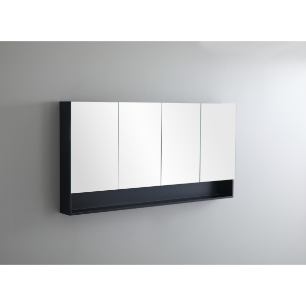Fremantle Shaving Cabinet, Four Doors, 1480*750*155mm, Matte Black  - FMBSV1500