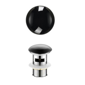 Basin Waste Gloss black ceramic pop up   - PA32OFBK