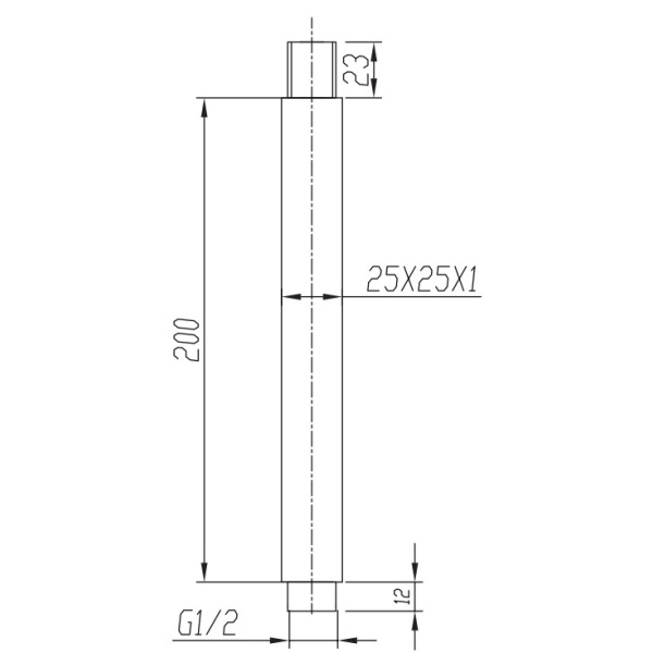 Shower Arm - Square Ceiling Arm - CH0103.SA (200mm) - Image 3
