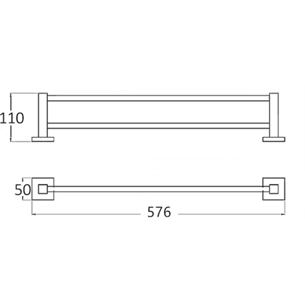 Builder Choice Double Towel Rail 750mm - DTR-02-750 - Image 2