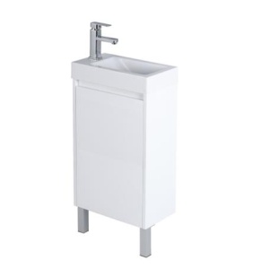 Mini Vanity with Top WH-Ctite White ployurethane PVC  Narrow Vanity - P42RLG-PT