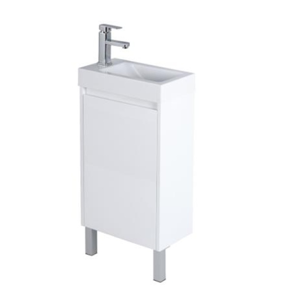 Mini Vanity with Top PVC Vanity with Poly Marble Top 450*250*880mm - P42LLG-PT - Image 3