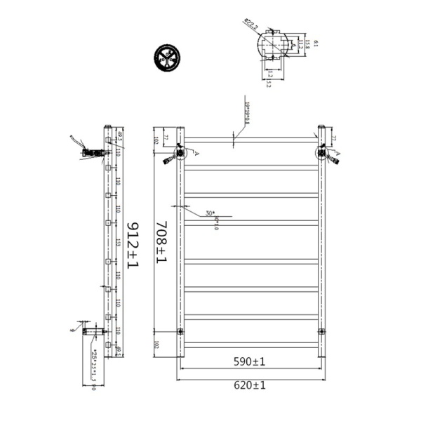 Electric Heated Towel Rack - OX08.S.HTR - PHTR08.SB - Image 2