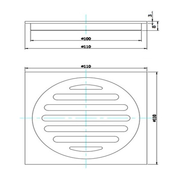 Brass twist open grate Matte Black - PSF01-B - Image 3