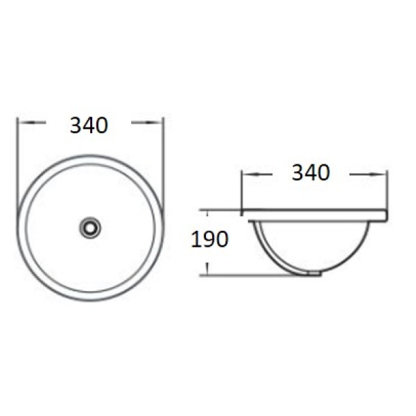 Gloss White – Under Counter Basin - PU3434 - Image 3