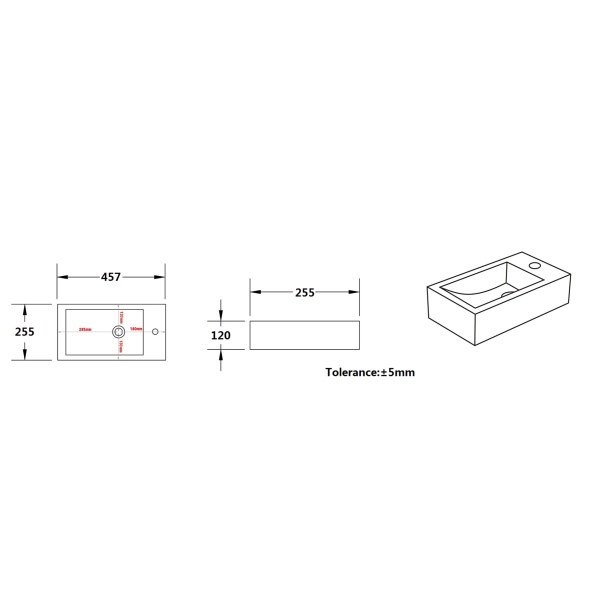 Gloss White – Wall Hung - PW4525L - Image 3