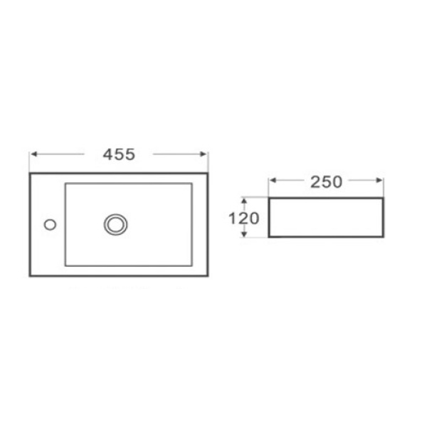 Gloss White – Wall Hung - PW4525R - Image 3