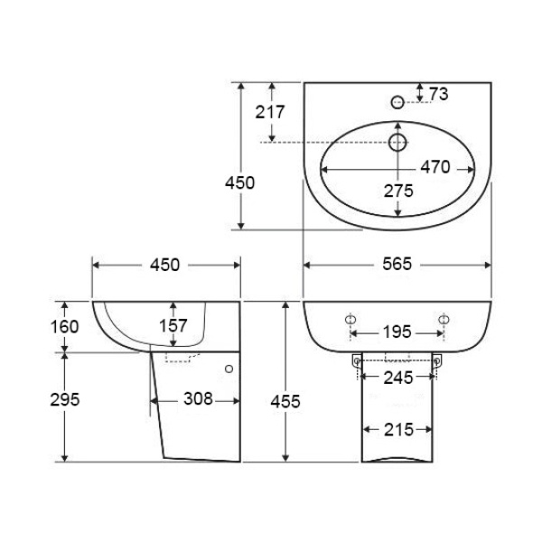 Care Wash Basin - PW5543-P - Image 3