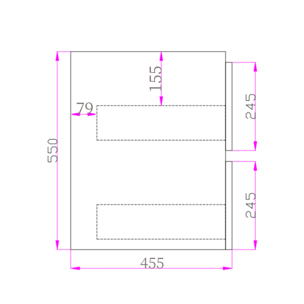 Wall Hung Berge PVC Filmed Color Vanity Matte White 1200L*460D*550H (mm) - Q1246D-MW - Image 4