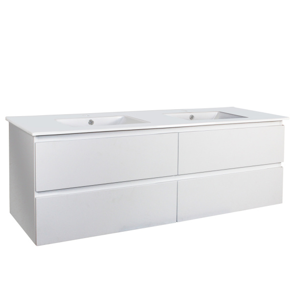 Wall Hung Berge PVC Filmed Color Vanity Matte White 1200L*460D*550H (mm) - Q1246D-MW - Image 2