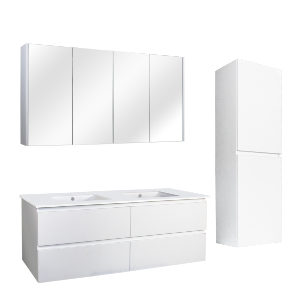 Wall Hung Berge PVC Filmed Color Vanity Matte White 1200L*460D*550H (mm) - Q1246D-MW - Image 3