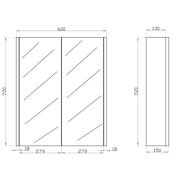 Qubist Shaving Cabinets - Wood Grain - MatteWhite-QSV750MW - Image 3