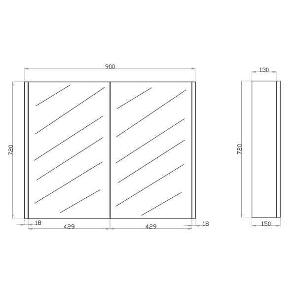 Qubist Shaving Cabinets - Wood Grain - DarkOak-QSV1200DO - Image 3