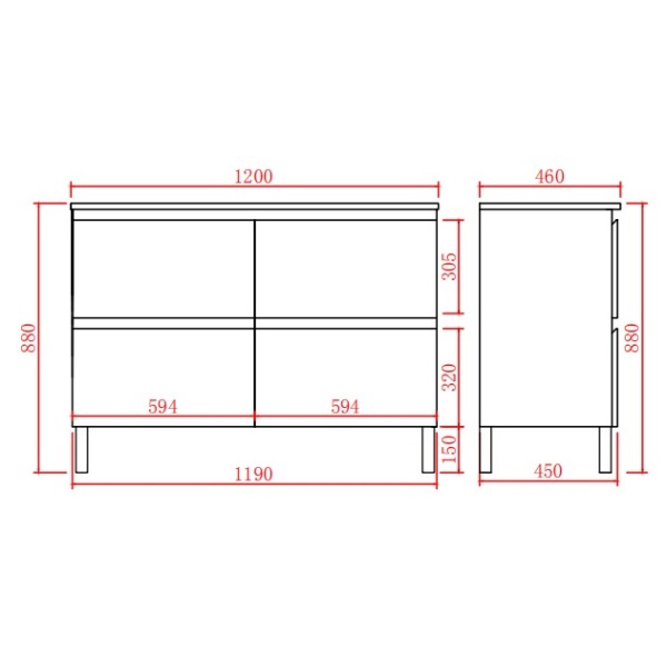 4 Drawers - RIVA1200L - Image 2