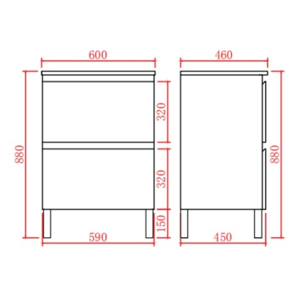 Cabinet with Leg - RIVA600L - Image 4