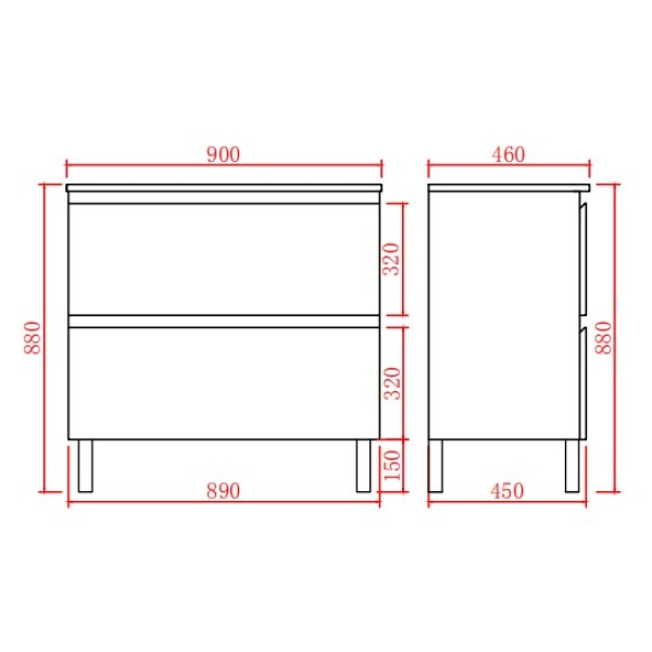 Cabinet only with leg - RIVA900L - Image 4