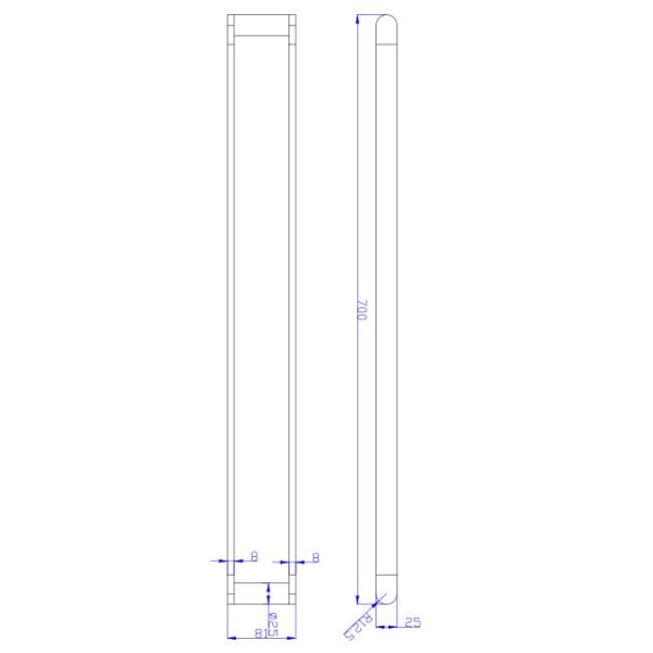 Avis 700mm Single Towel Rail - LX-TB700 - Image 3